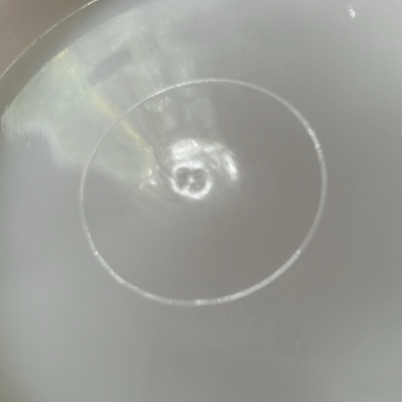 White Glass Decorative Dish w/Grape accents 9”x9” - Picture 4 of 4